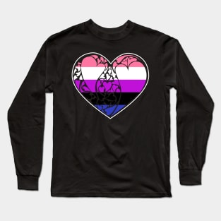 Genderfluid Flag LGBT+ Heart Long Sleeve T-Shirt